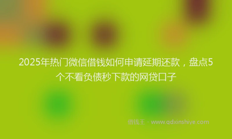 2025年热门微信借钱如何申请延期还款，盘点5个不看负债秒下款的网贷口子