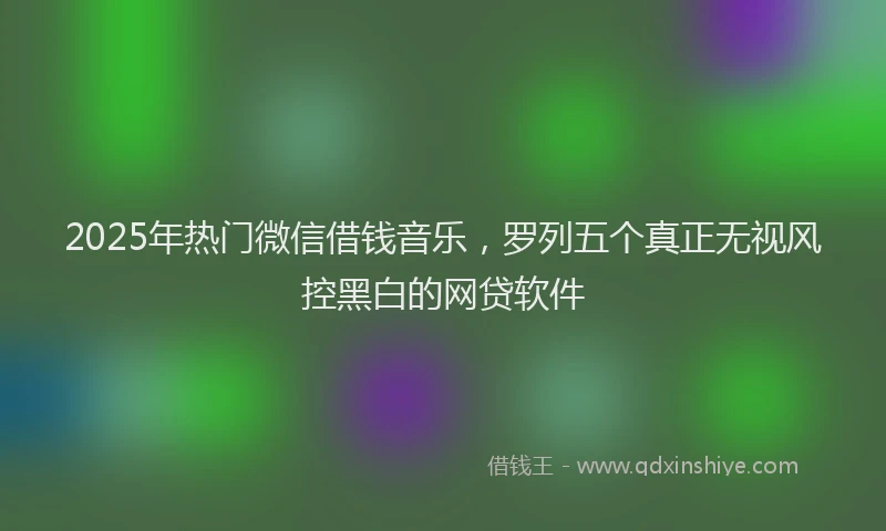 2025年热门微信借钱音乐，罗列五个真正无视风控黑白的网贷软件
