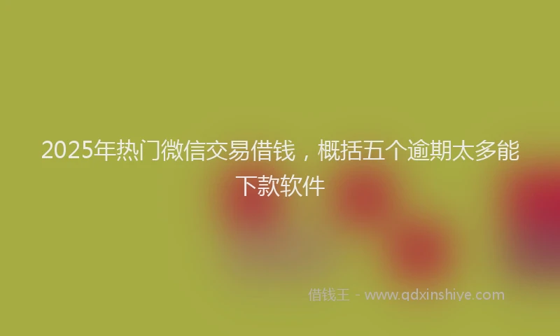 2025年热门微信交易借钱，概括五个逾期太多能下款软件