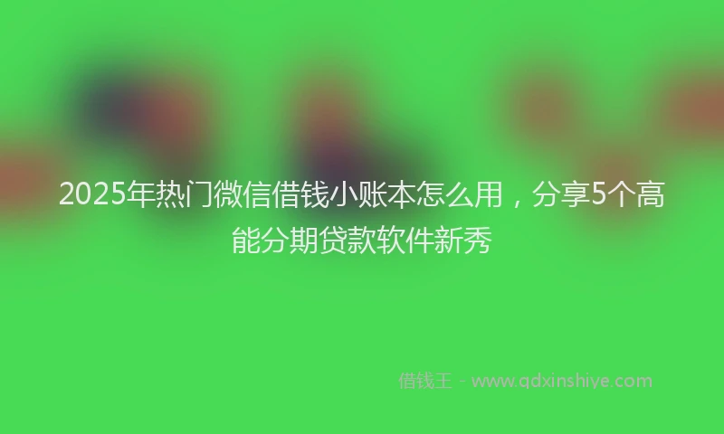 2025年热门微信借钱小账本怎么用，分享5个高能分期贷款软件新秀