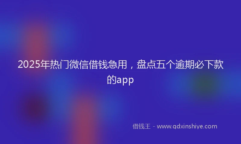 2025年热门微信借钱急用，盘点五个逾期必下款的app