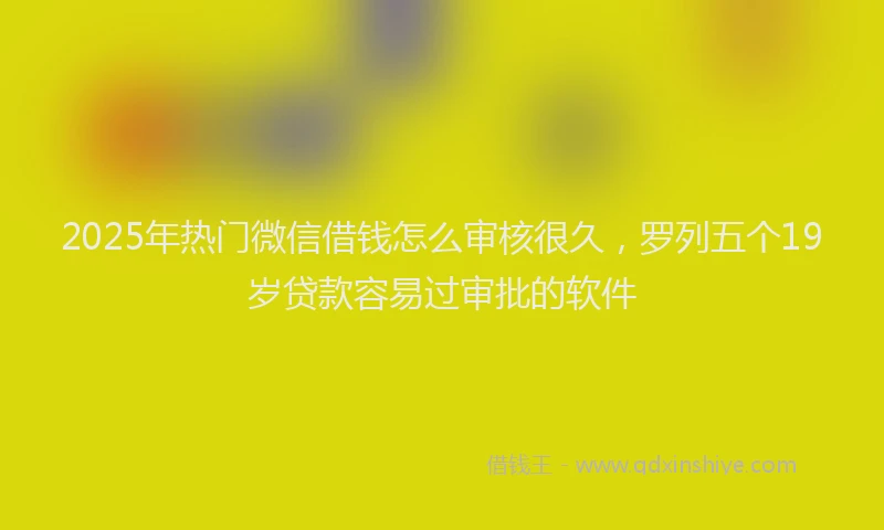 2025年热门微信借钱怎么审核很久，罗列五个19岁贷款容易过审批的软件