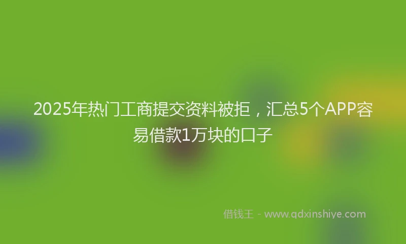 2025年热门工商提交资料被拒,汇总5个APP容易借款1万块的口子