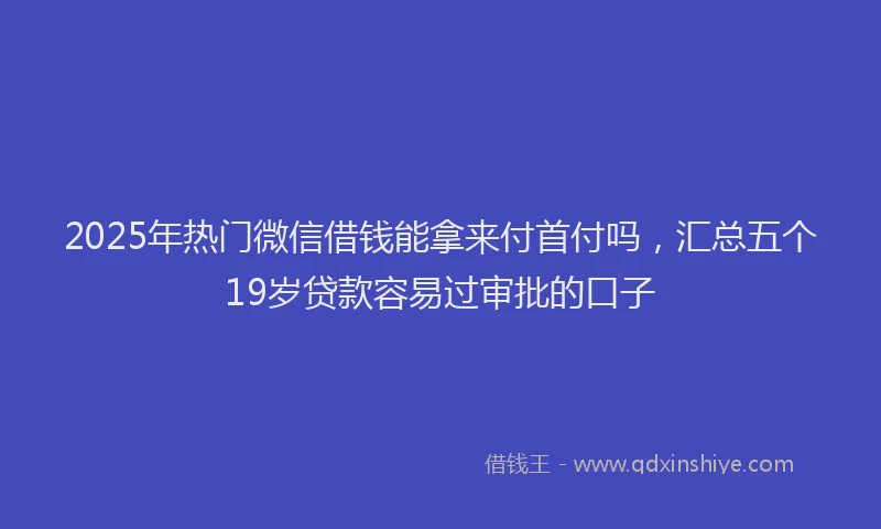 2025年热门微信借钱能拿来付首付吗，汇总五个19岁贷款容易过审批的口子
