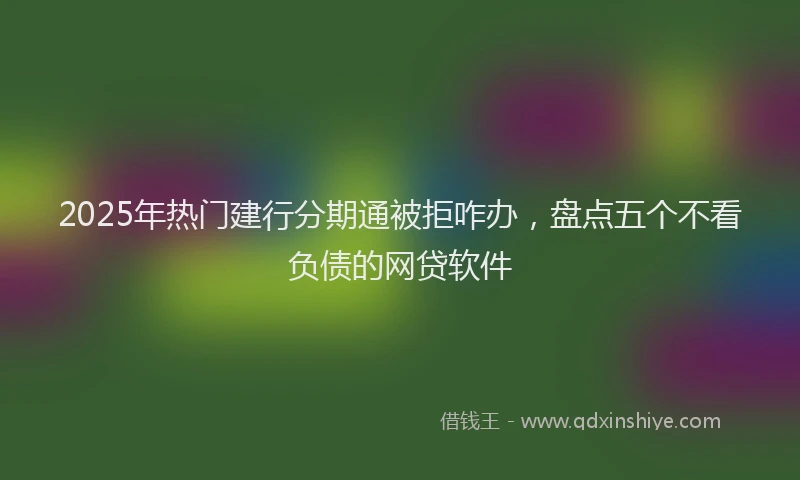2025年热门建行分期通被拒咋办，盘点五个不看负债的网贷软件