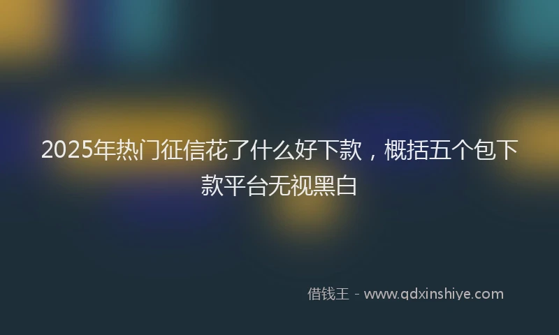 2025年热门征信花了什么好下款，概括五个包下款平台无视黑白