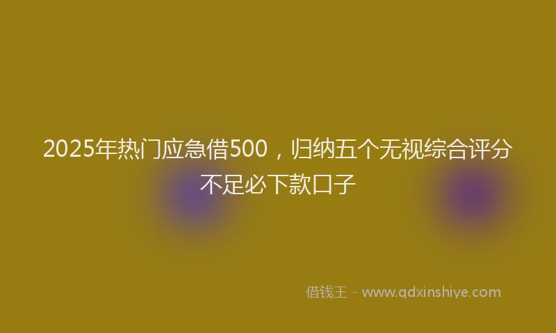 2025年热门应急借500，归纳五个无视综合评分不足必下款口子