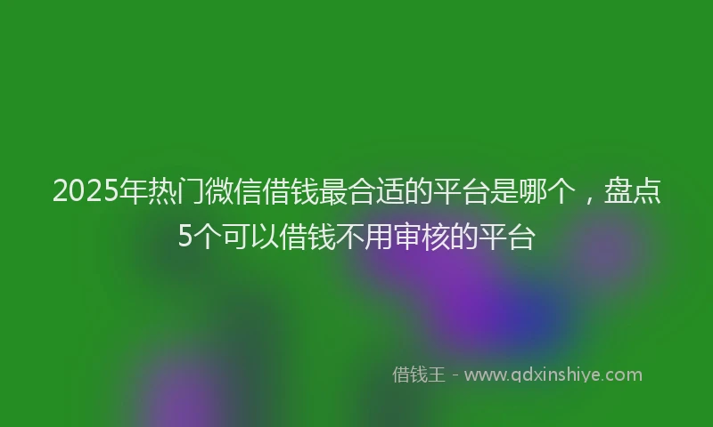 2025年热门微信借钱最合适的平台是哪个,盘点5个可以借钱不用审核的平台