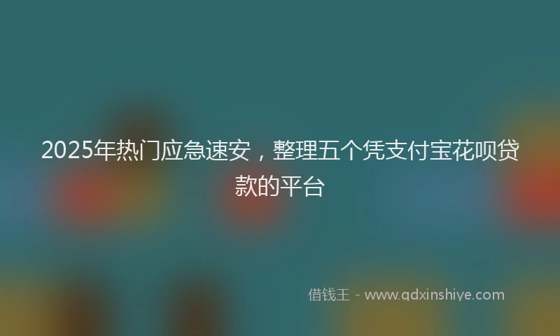 2025年热门应急速安，整理五个凭支付宝花呗贷款的平台