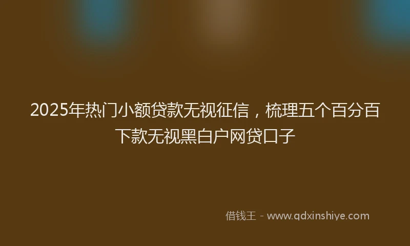 2025年热门小额贷款无视征信，梳理五个百分百下款无视黑白户网贷口子