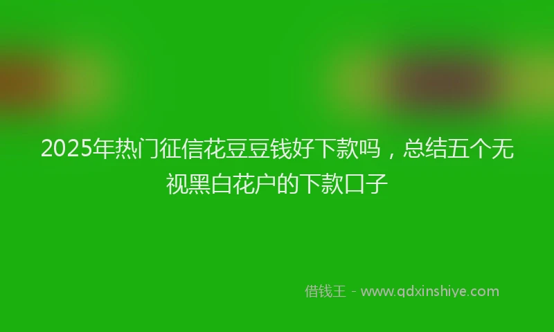 2025年热门征信花豆豆钱好下款吗，总结五个无视黑白花户的下款口子