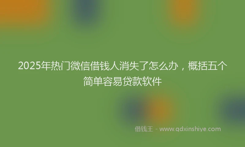 2025年热门微信借钱人消失了怎么办，概括五个简单容易贷款软件