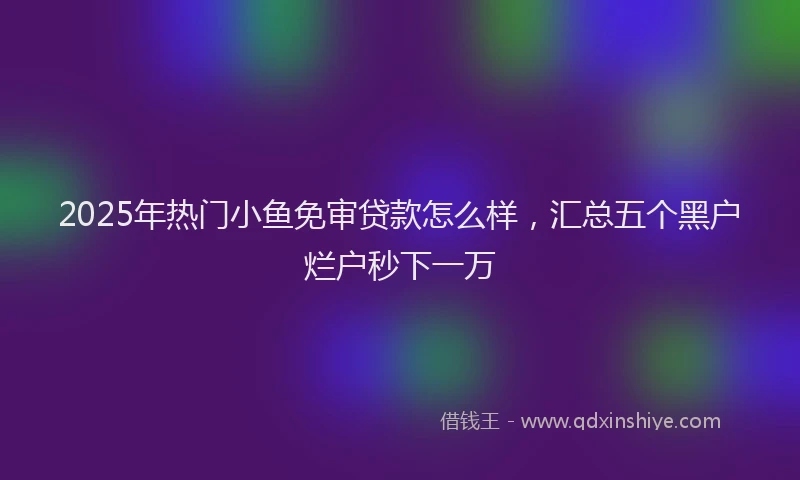 2025年热门小鱼免审贷款怎么样，汇总五个黑户烂户秒下一万