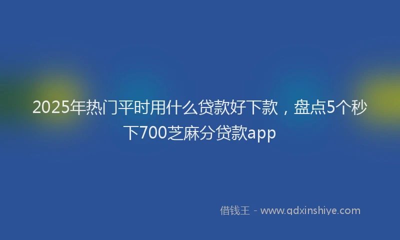 2025年热门平时用什么贷款好下款，盘点5个秒下700芝麻分贷款app