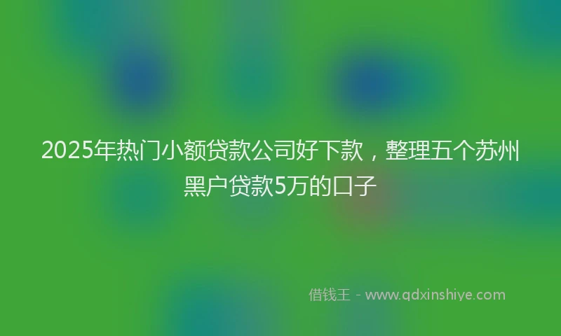 2025年热门小额贷款公司好下款,整理五个苏州黑户贷款5万的口子