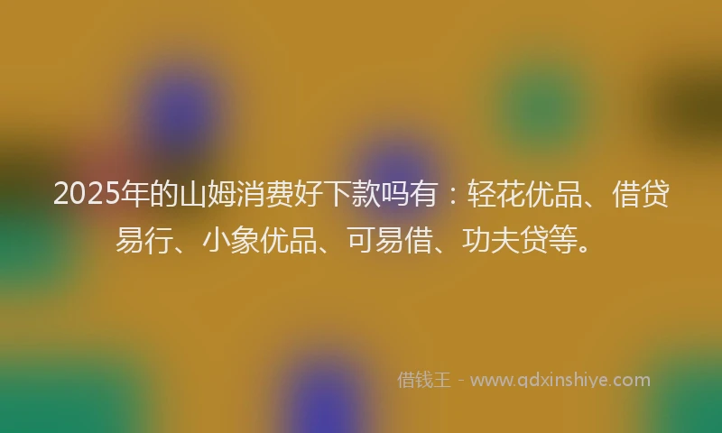 2025年的山姆消费好下款吗有：轻花优品、借贷易行、小象优品、可易借、功夫贷等。