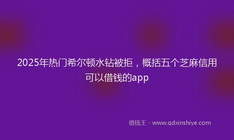 2025年热门希尔顿水钻被拒，概括五个芝麻信用可以借钱的app