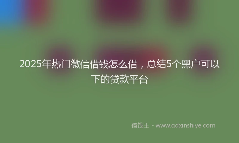 2025年热门微信借钱怎么借，总结5个黑户可以下的贷款平台