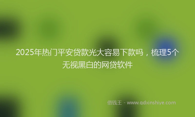 2025年热门平安贷款光大容易下款吗，梳理5个无视黑白的网贷软件