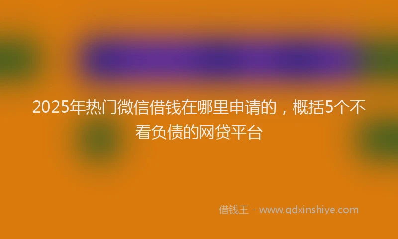 2025年热门微信借钱在哪里申请的，概括5个不看负债的网贷平台