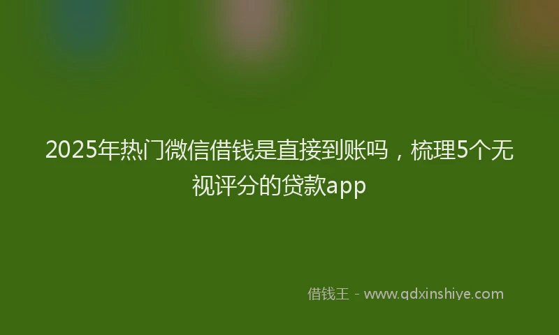 2025年热门微信借钱是直接到账吗，梳理5个无视评分的贷款app