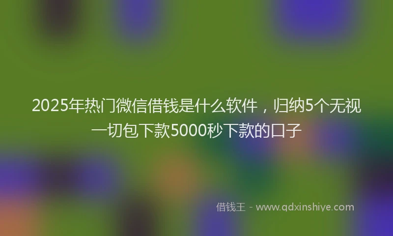 2025年热门微信借钱是什么软件，归纳5个无视一切包下款5000秒下款的口子