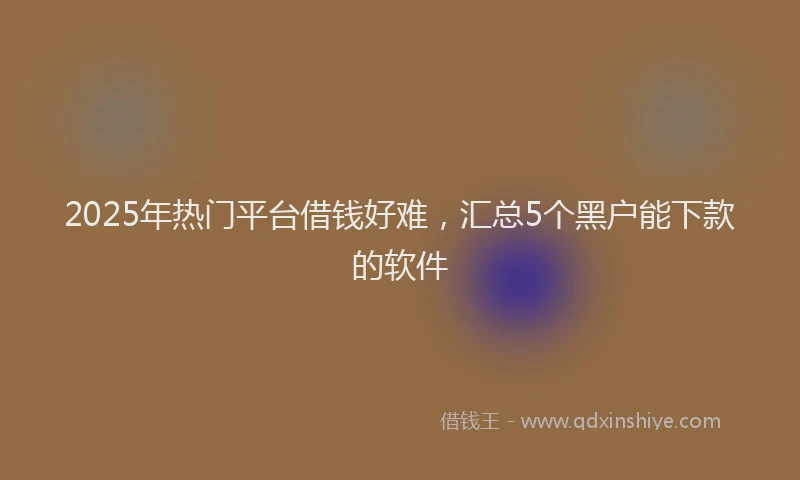 2025年热门平台借钱好难，汇总5个黑户能下款的软件