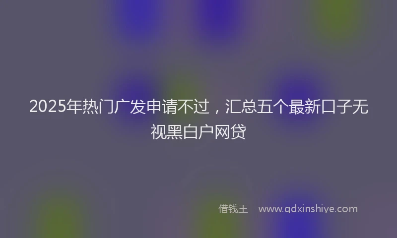 2025年热门广发申请不过,汇总五个最新口子无视黑白户网贷