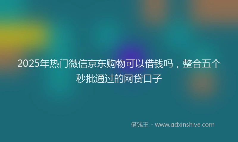 2025年热门微信京东购物可以借钱吗，整合五个秒批通过的网贷口子