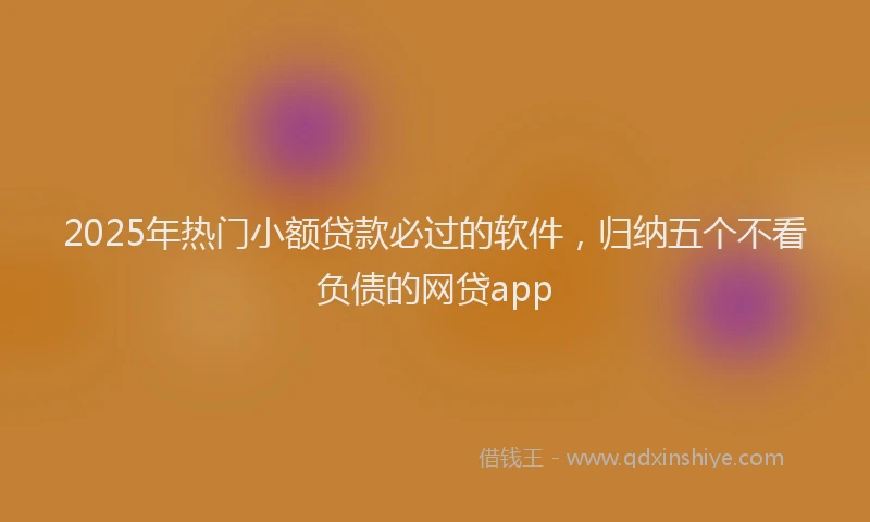 2025年热门小额贷款必过的软件，归纳五个不看负债的网贷app