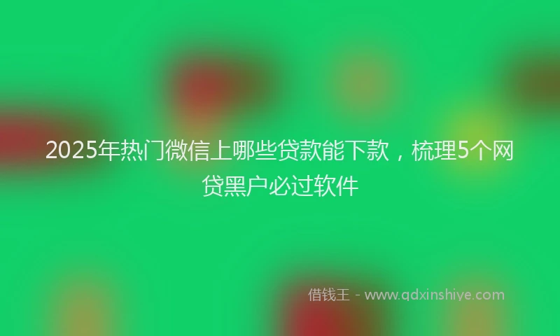 2025年热门微信上哪些贷款能下款，梳理5个网贷黑户必过软件