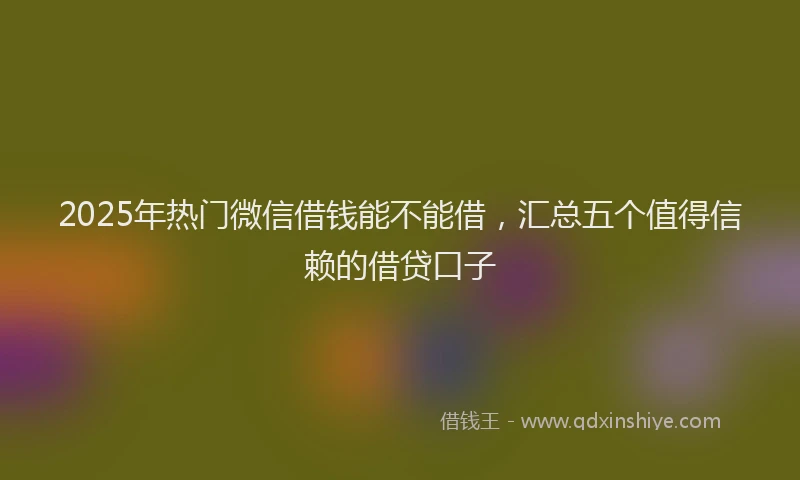 2025年热门微信借钱能不能借，汇总五个值得信赖的借贷口子