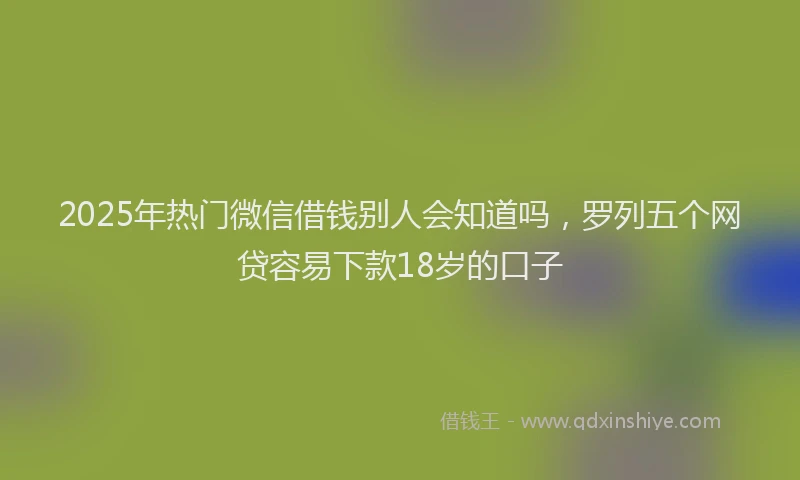 2025年热门微信借钱别人会知道吗，罗列五个网贷容易下款18岁的口子