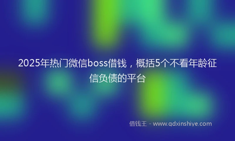 2025年热门微信boss借钱，概括5个不看年龄征信负债的平台