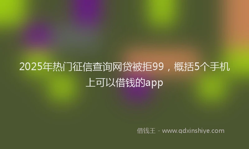 2025年热门征信查询网贷被拒99，概括5个手机上可以借钱的app