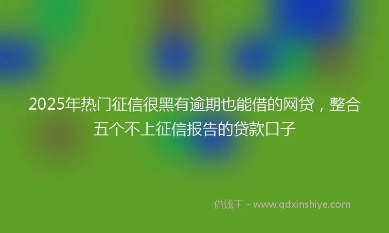 2025年热门征信很黑有逾期也能借的网贷，整合五个不上征信报告的贷款口子