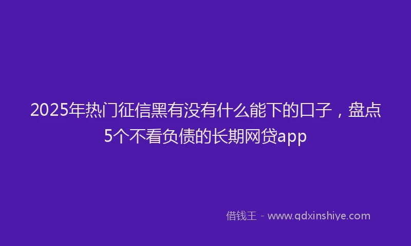 2025年热门征信黑有没有什么能下的口子,盘点5个不看负债的长期网贷app