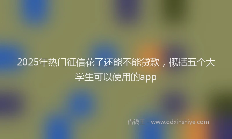 2025年热门征信花了还能不能贷款，概括五个大学生可以使用的app