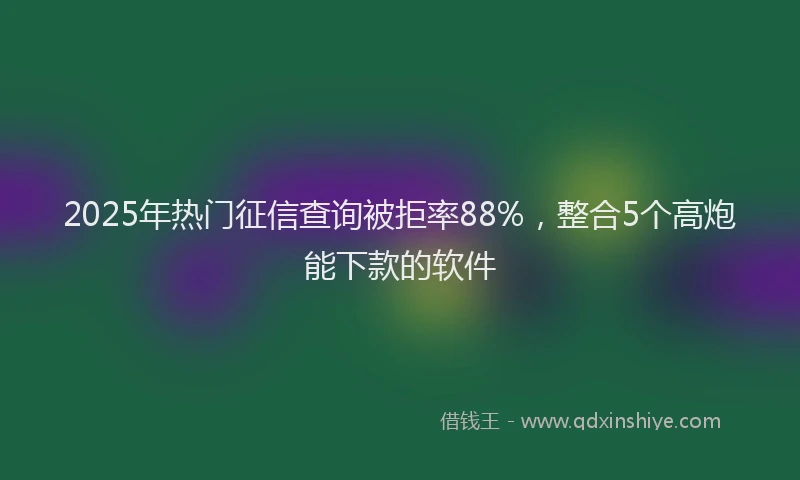 2025年热门征信查询被拒率88%，整合5个高炮能下款的软件