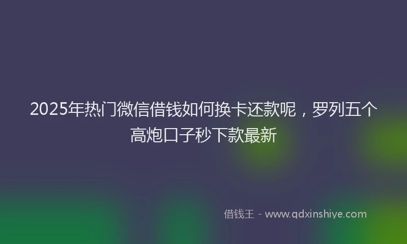 2025年热门微信借钱如何换卡还款呢，罗列五个高炮口子秒下款最新