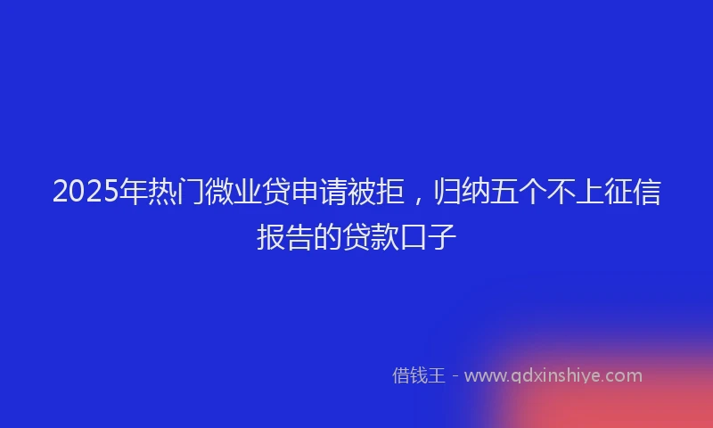 2025年热门微业贷申请被拒，归纳五个不上征信报告的贷款口子
