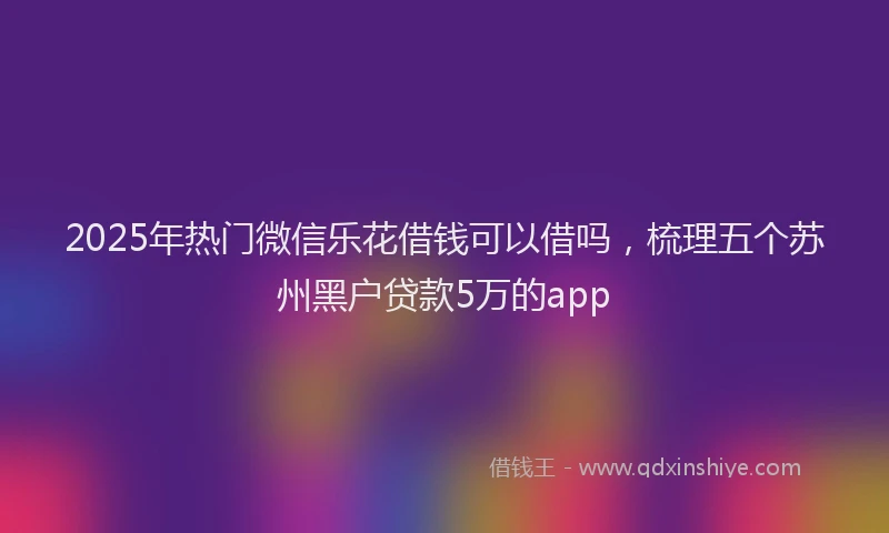 2025年热门微信乐花借钱可以借吗，梳理五个苏州黑户贷款5万的app