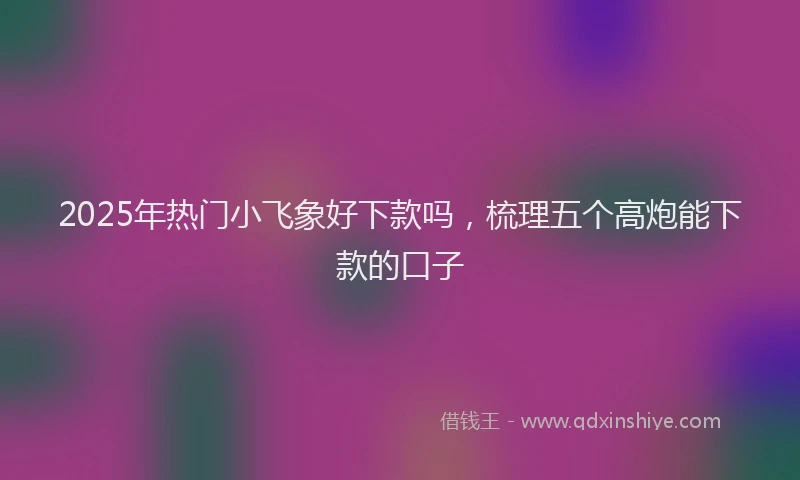 2025年热门小飞象好下款吗，梳理五个高炮能下款的口子