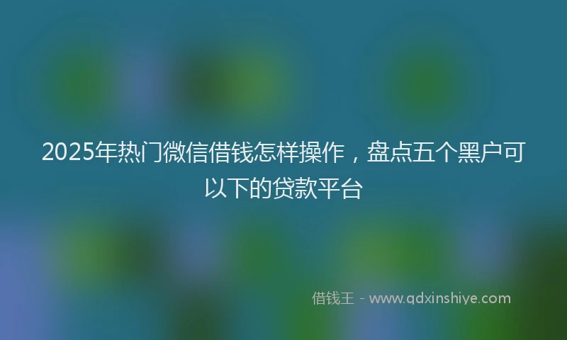 2025年热门微信借钱怎样操作，盘点五个黑户可以下的贷款平台
