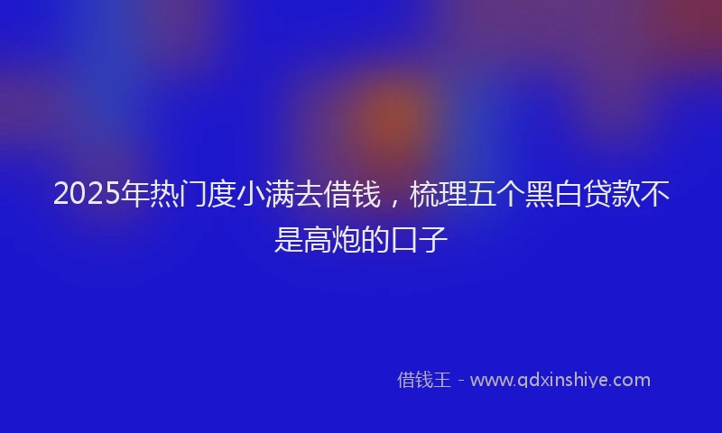 2025年热门度小满去借钱，梳理五个黑白贷款不是高炮的口子