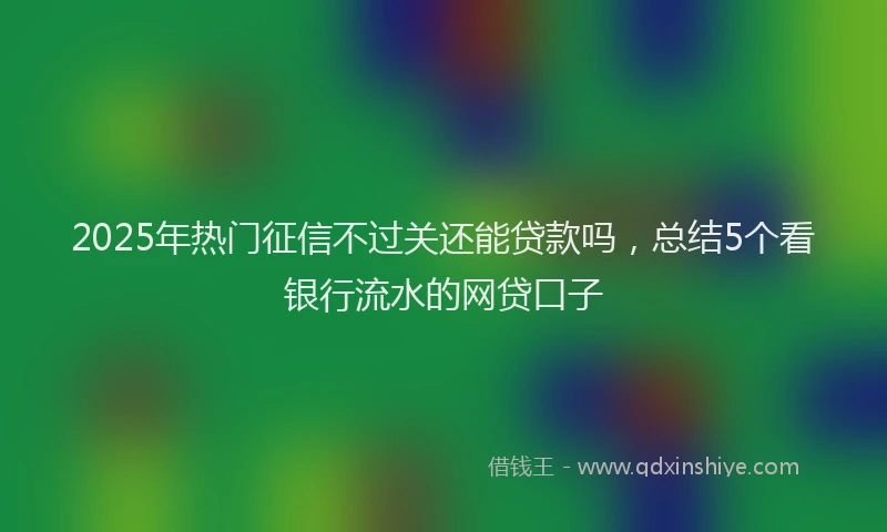 2025年热门征信不过关还能贷款吗，总结5个看银行流水的网贷口子