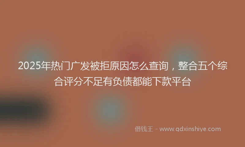 2025年热门广发被拒原因怎么查询，整合五个综合评分不足有负债都能下款平台