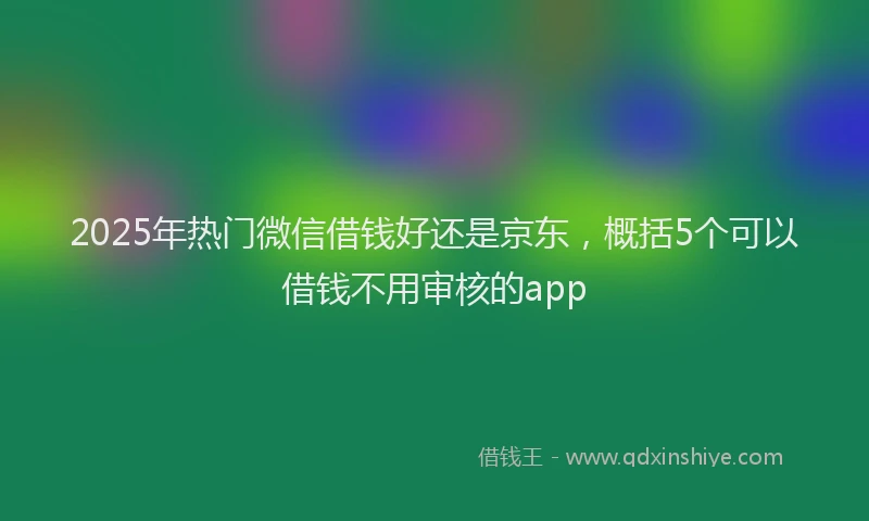 2025年热门微信借钱好还是京东,概括5个可以借钱不用审核的app