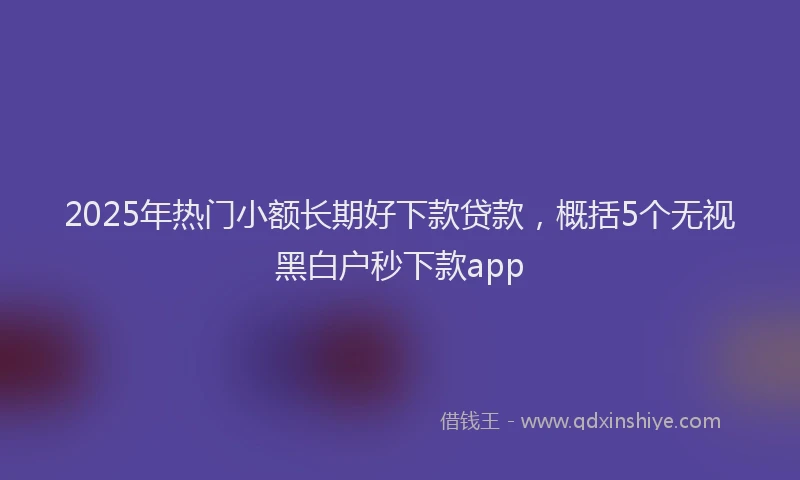 2025年热门小额长期好下款贷款，概括5个无视黑白户秒下款app