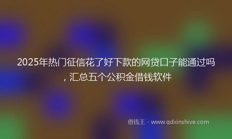 2025年热门征信花了好下款的网贷口子能通过吗，汇总五个公积金借钱软件